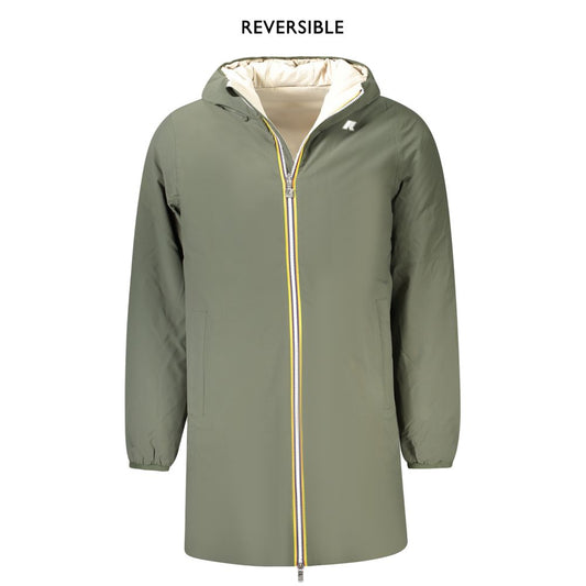 K-WAY Green Nylon Jacket: Stylish Reversible Outerwear