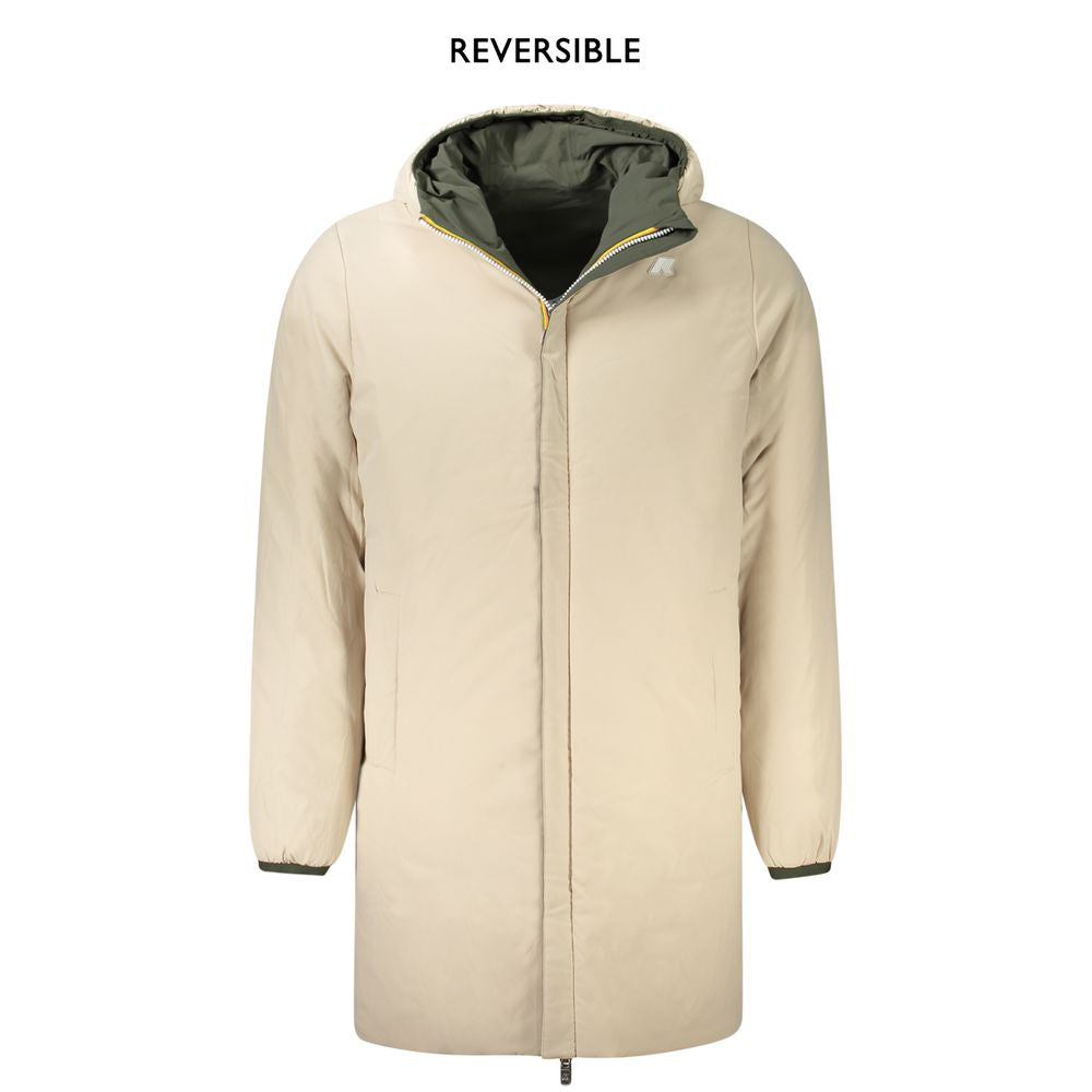 K-WAY Green Nylon Jacket: Stylish Reversible Outerwear