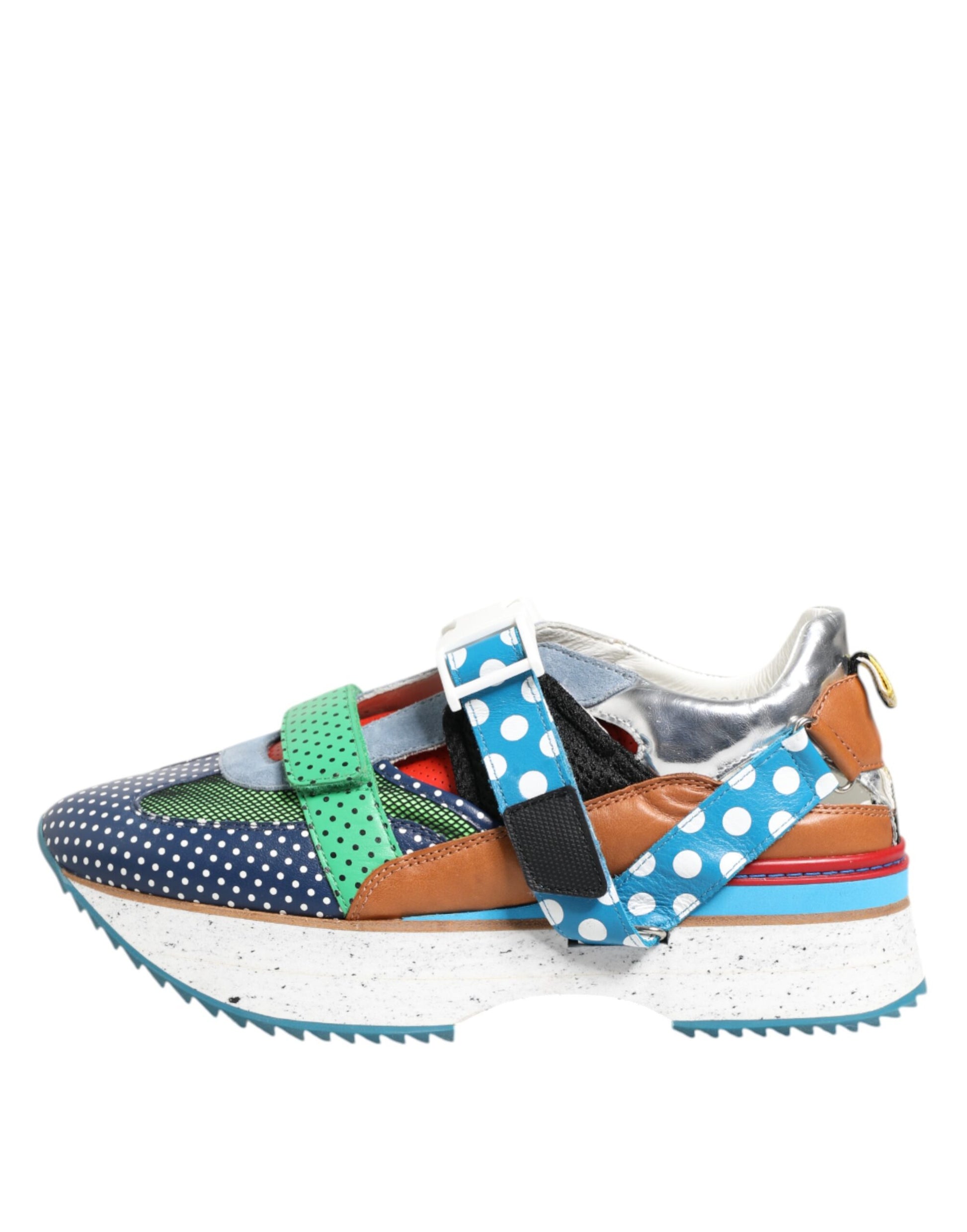 Dolce & Gabbana Multicolor Leather Low Top Sneakers