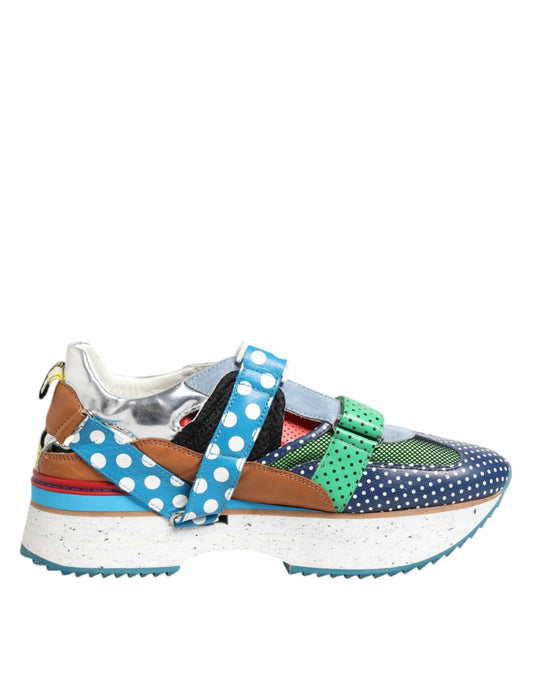 Dolce & Gabbana Multicolor Leather Low Top Sneakers