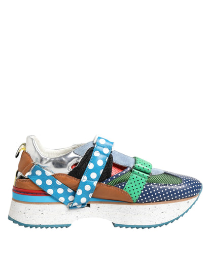 Dolce & Gabbana Multicolor Leather Low Top Sneakers