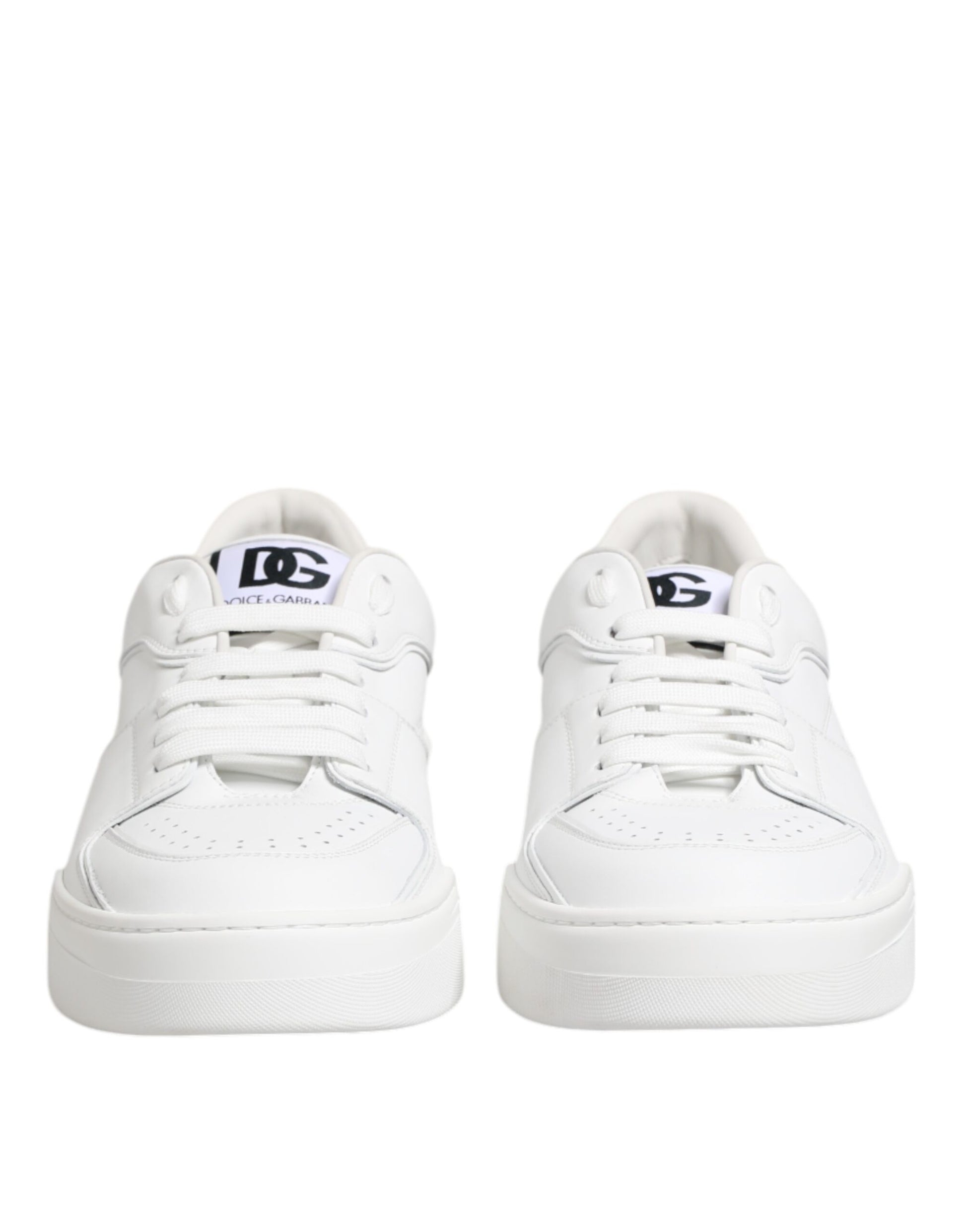 Dolce & Gabbana White Miami Leather Low Top Sneakers