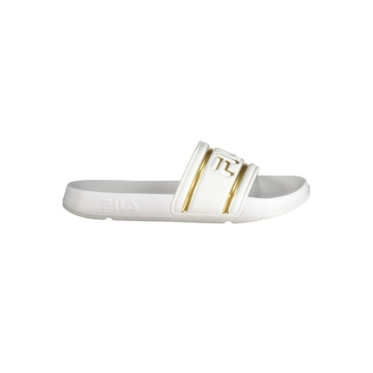 Fila White Polyethylene Sandal - Morro Bay Logo with Gold Detailing