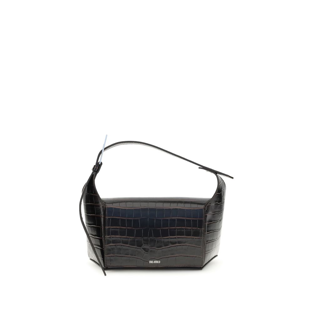 The Attico 7/7 Shoulder Bag - Coffee Croc Print Leather