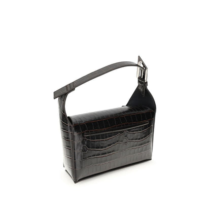 The Attico 7/7 Shoulder Bag - Coffee Croc Print Leather