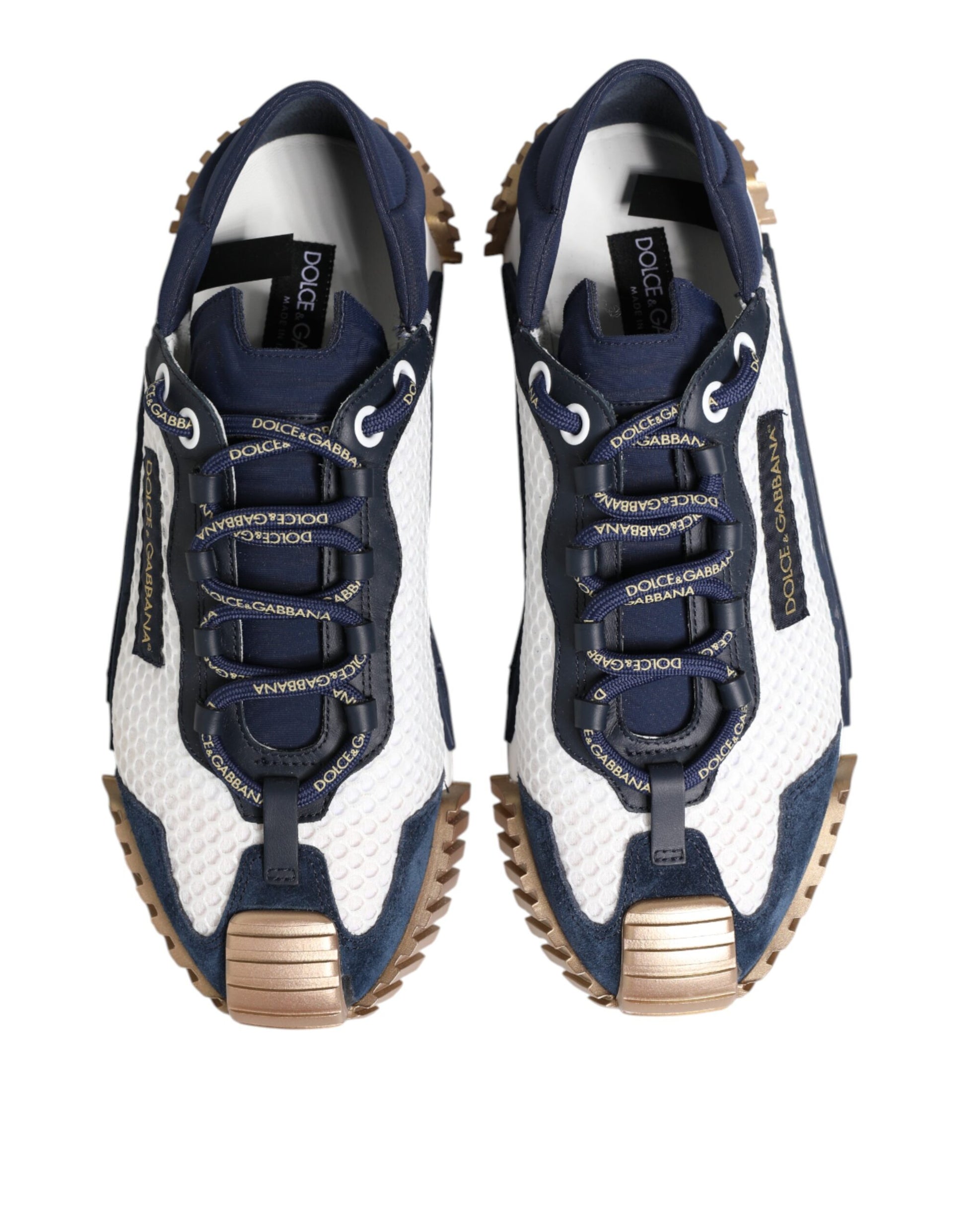 Dolce & Gabbana Blue White Low Top NS1 Men Sneakers