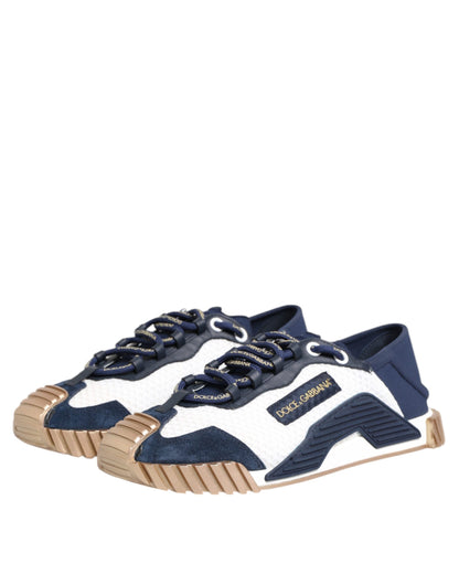 Dolce & Gabbana Blue White Low Top NS1 Men Sneakers