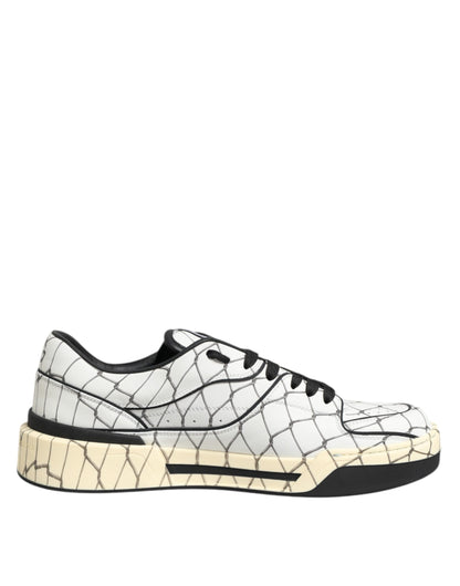 Dolce & Gabbana White Logo Print Low Top Sneakers for Men