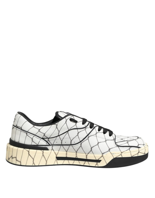 Dolce & Gabbana White Logo Print Low Top Sneakers for Men
