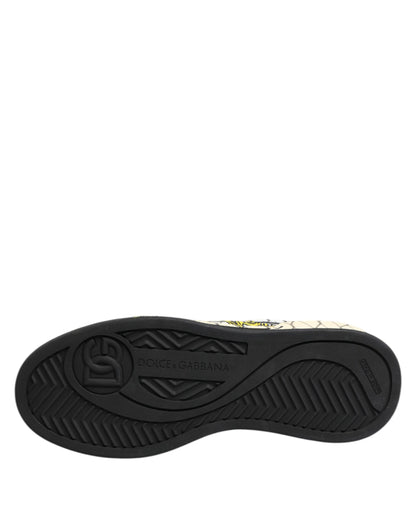 Dolce & Gabbana White Logo Print Low Top Sneakers for Men