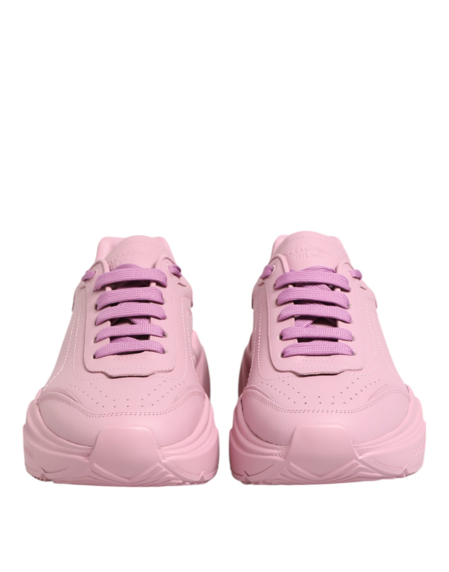 Dolce & Gabbana Pink Leather Daymaster Low Top Sneakers