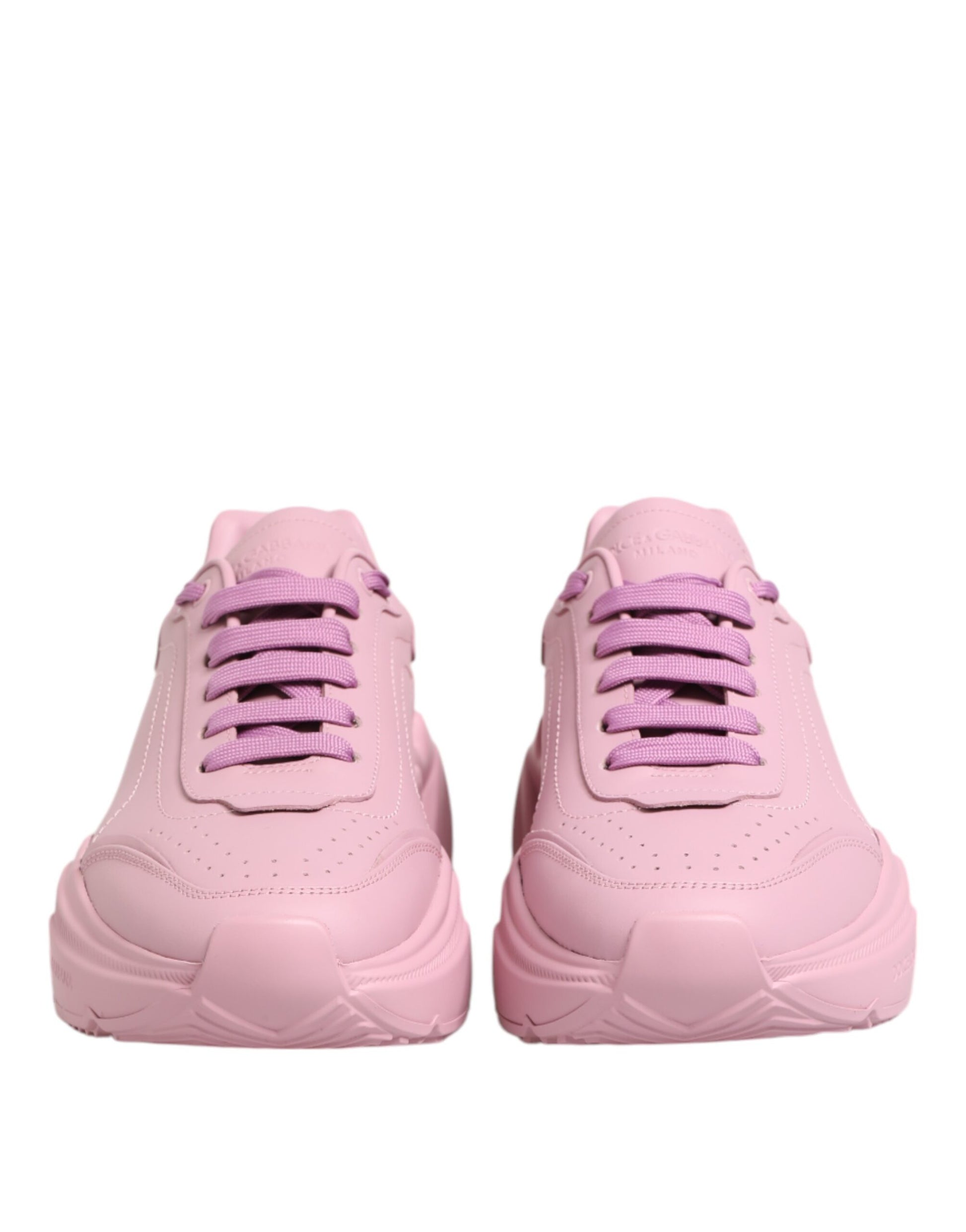 Dolce & Gabbana Pink Leather Daymaster Low Top Sneakers