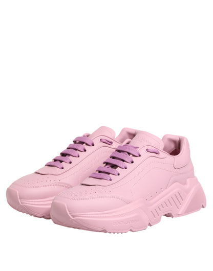 Dolce & Gabbana Pink Leather Daymaster Low Top Sneakers