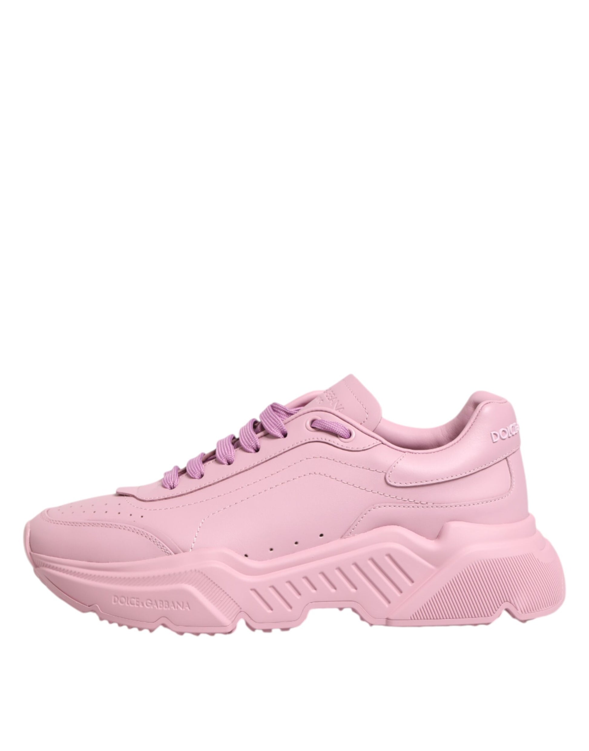 Dolce & Gabbana Pink Leather Daymaster Low Top Sneakers
