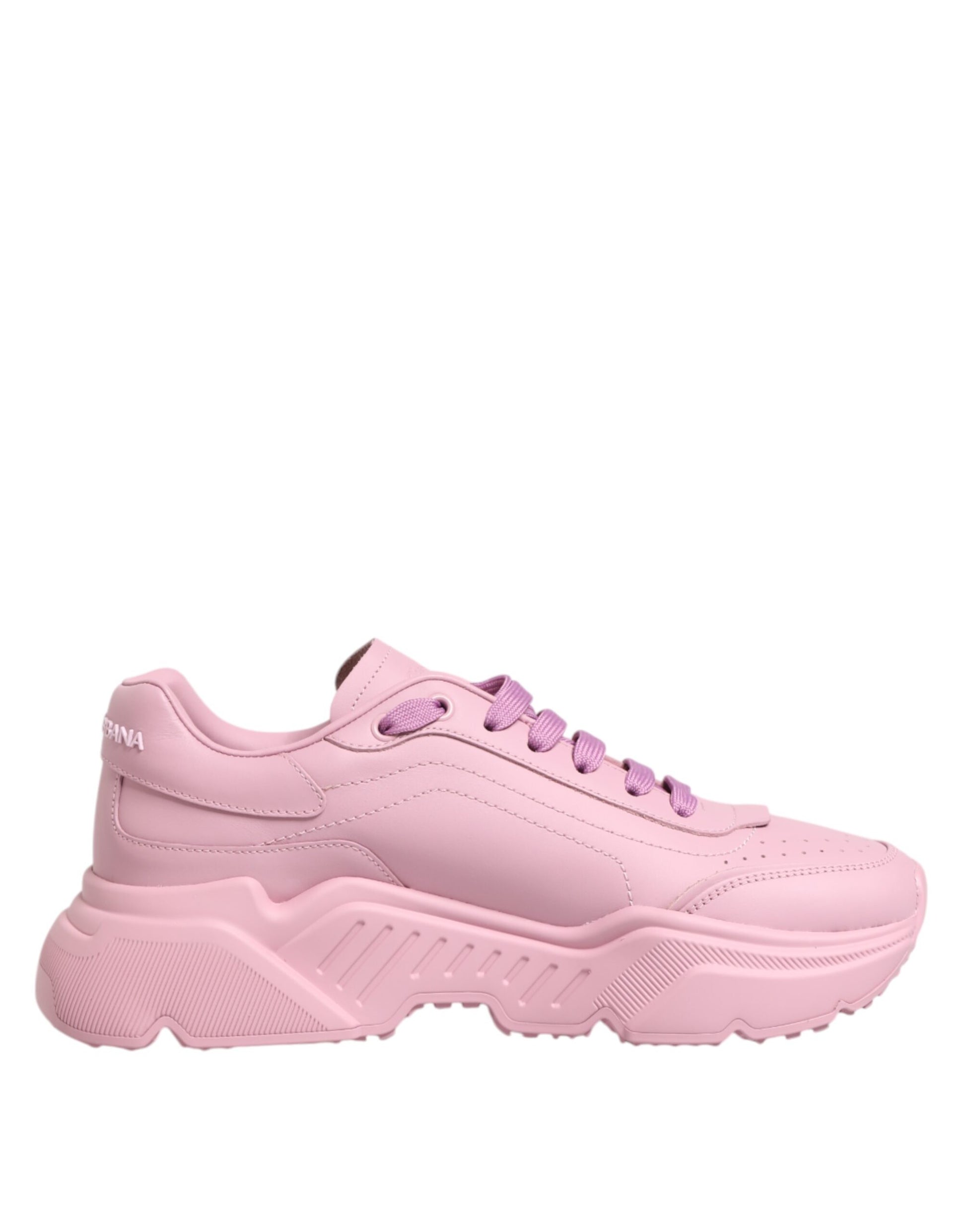 Dolce & Gabbana Pink Leather Daymaster Low Top Sneakers