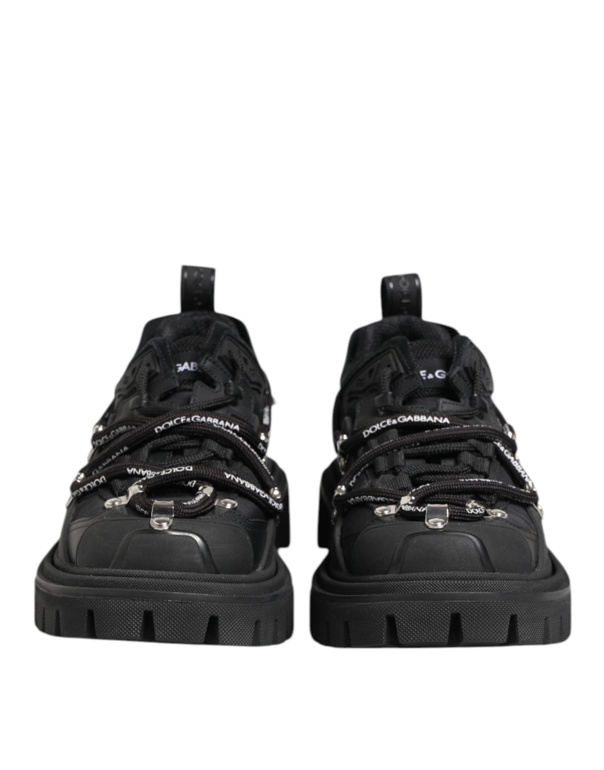 Dolce & Gabbana Black Low Top Lace Up Trekking Sneakers