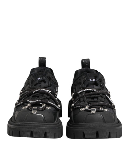 Dolce & Gabbana Black Low Top Lace Up Trekking Sneakers