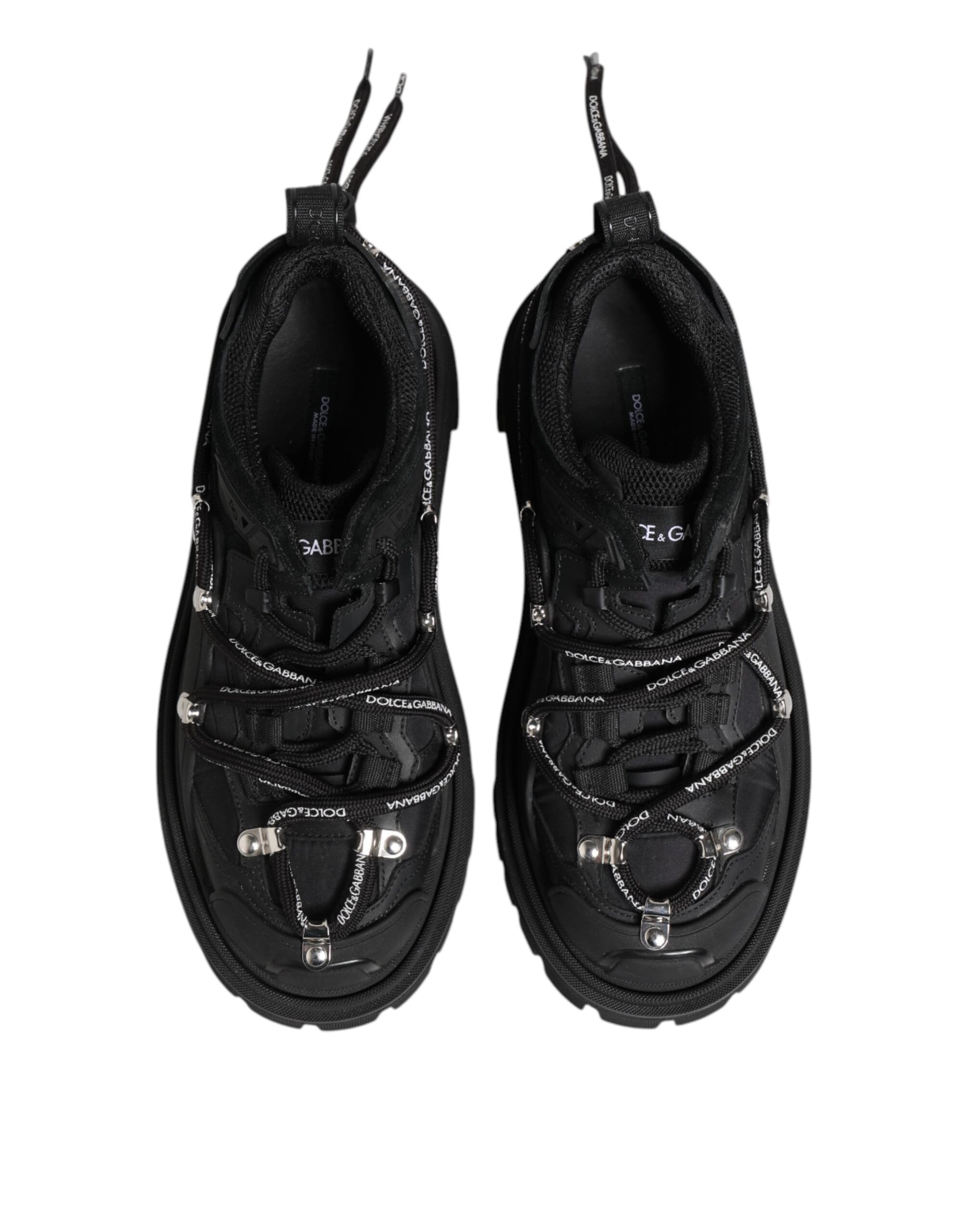 Dolce & Gabbana Black Low Top Lace Up Trekking Sneakers