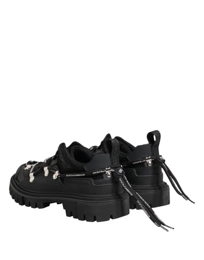 Dolce & Gabbana Black Low Top Lace Up Trekking Sneakers