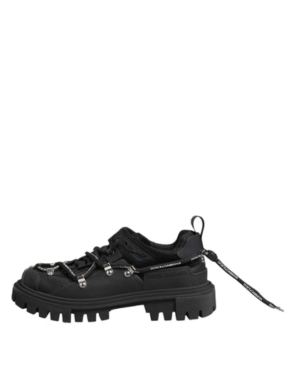 Dolce & Gabbana Black Low Top Lace Up Trekking Sneakers