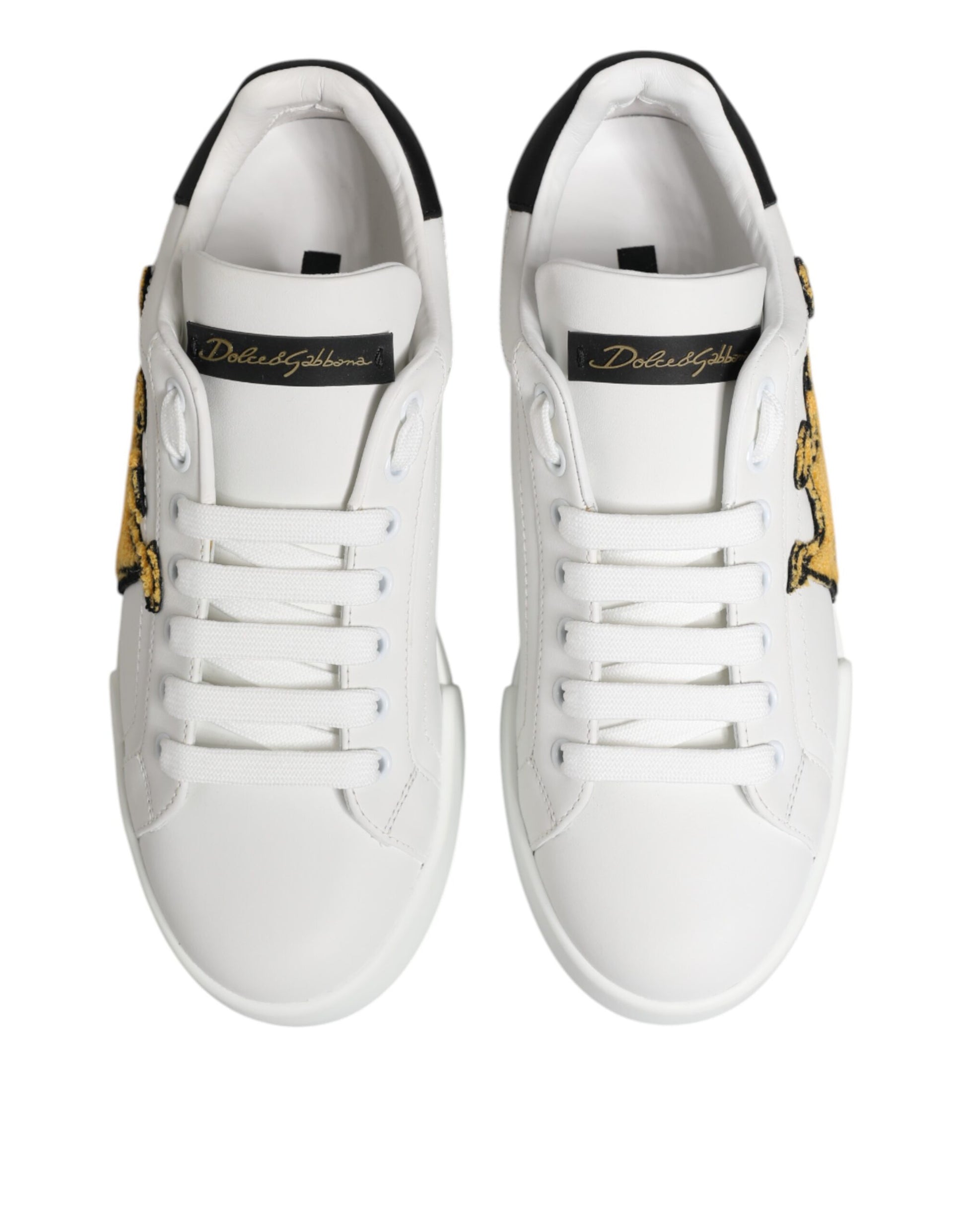 Dolce & Gabbana White Crown Patch Portofino Men Sneakers