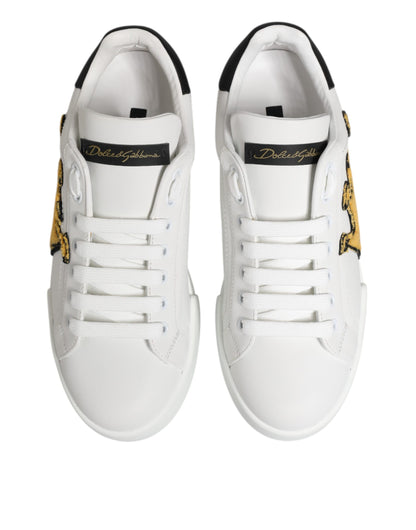 Dolce & Gabbana White Crown Patch Portofino Men Sneakers