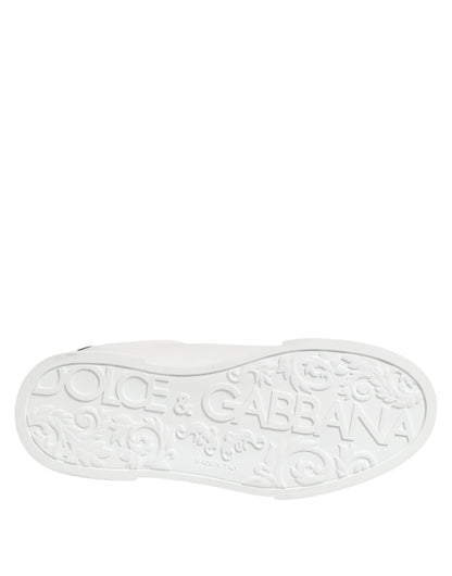 Dolce & Gabbana White Crown Patch Portofino Men Sneakers