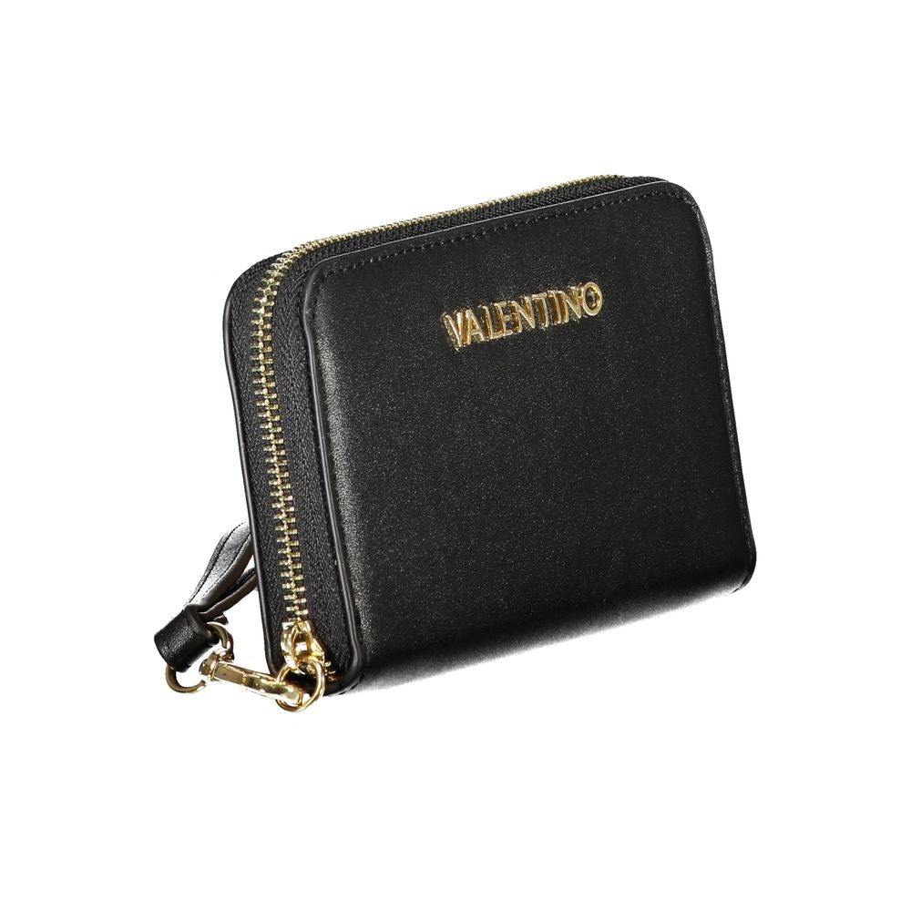 Mario Valentino Black Faux Leather Women's Wallet with Removable Drawer