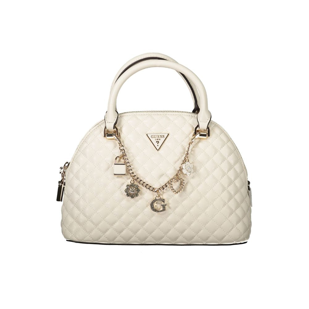 Guess Jeans White Faux Leather Everlee Handbag