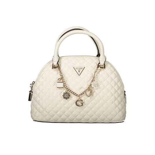 Guess Jeans White Faux Leather Everlee Handbag
