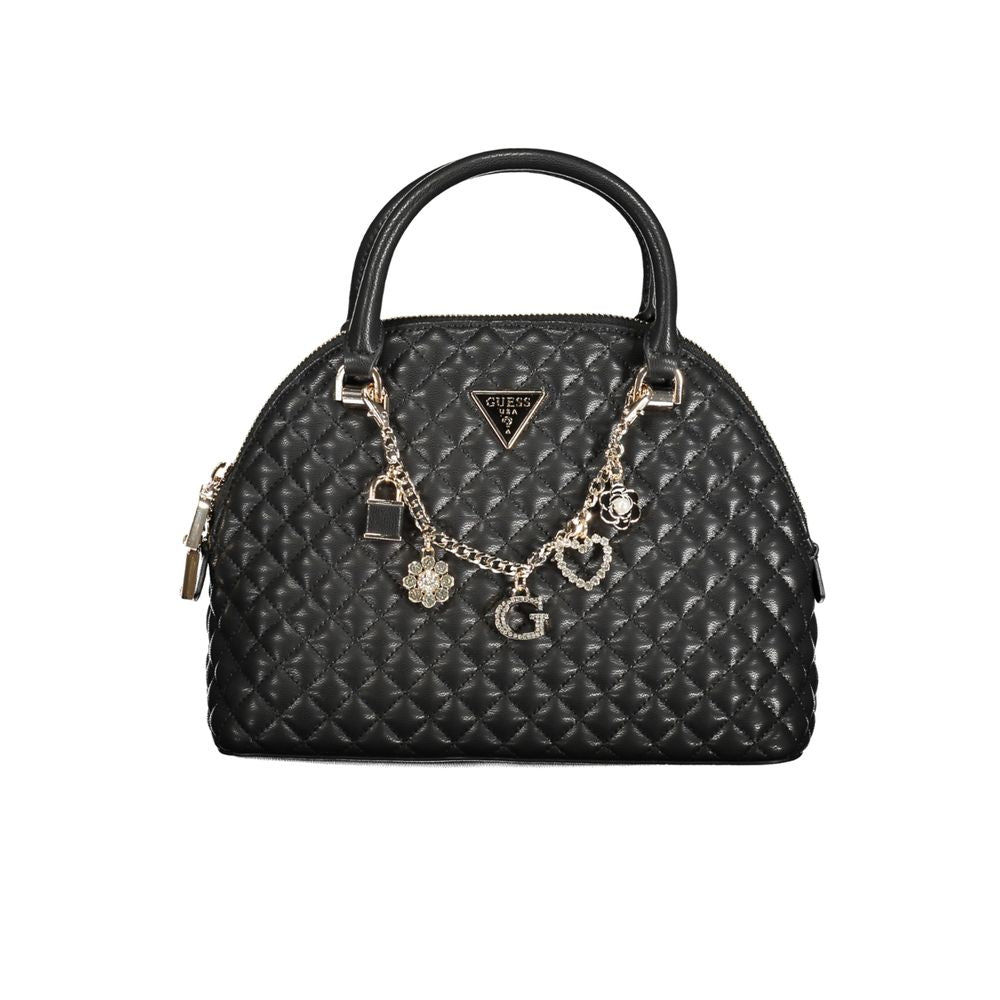 Guess Jeans Black Everlee Handbag – Faux Leather, Elegant Design