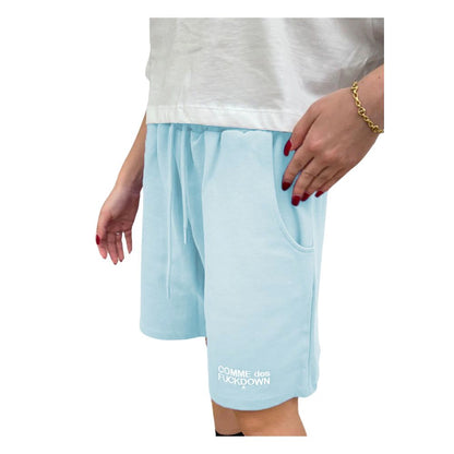 Comme Des Fuckdown Blue Cotton Fleece Shorts