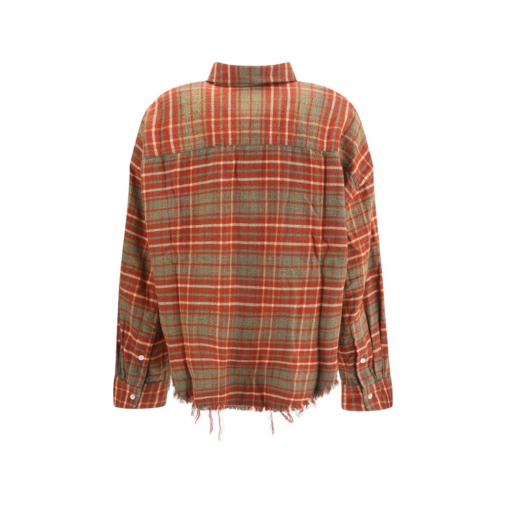 R13 Plaid Shirt with Frayed Hem