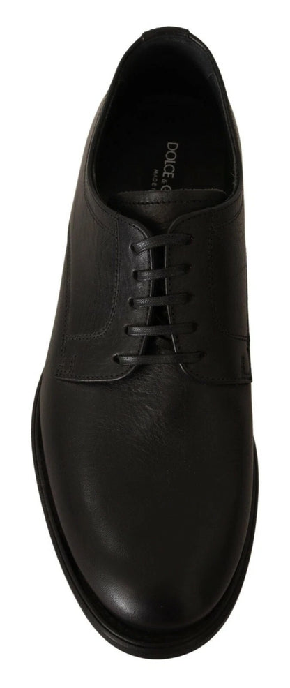 Dolce & Gabbana Black Lace Up Leather Men's Formal Derby Shoes