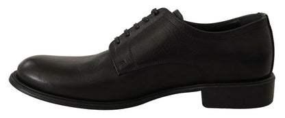 Dolce & Gabbana Black Lace Up Leather Men's Formal Derby Shoes
