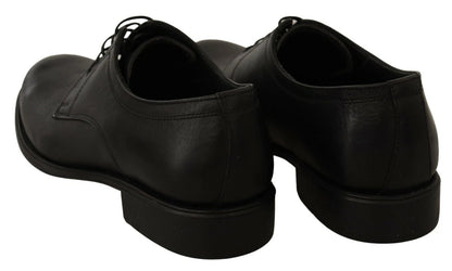 Dolce & Gabbana Black Lace Up Leather Men's Formal Derby Shoes