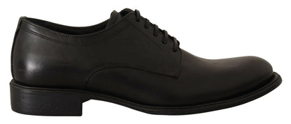 Dolce & Gabbana Black Lace Up Leather Men's Formal Derby Shoes