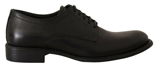 Dolce & Gabbana Black Lace Up Leather Men's Formal Derby Shoes