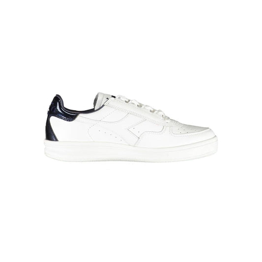 Diadora White Fabric Sneaker - Stylish Sports Footwear