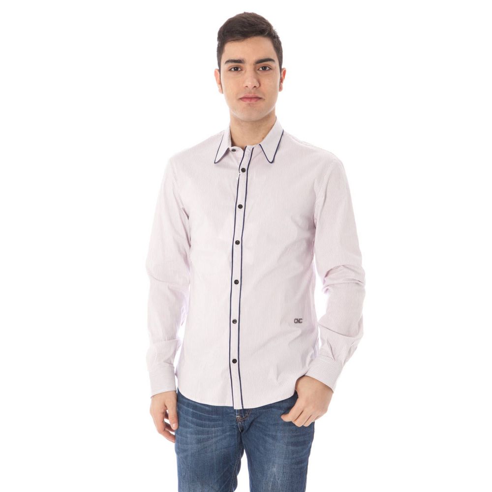 Costume National Pink Cotton Shirt - Elegant Long Sleeve Design