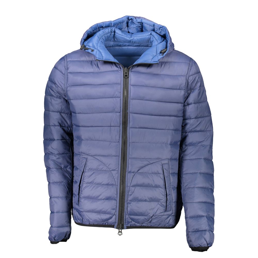 U.S. Polo Assn. Blue Nylon Hooded Reversible Jacket
