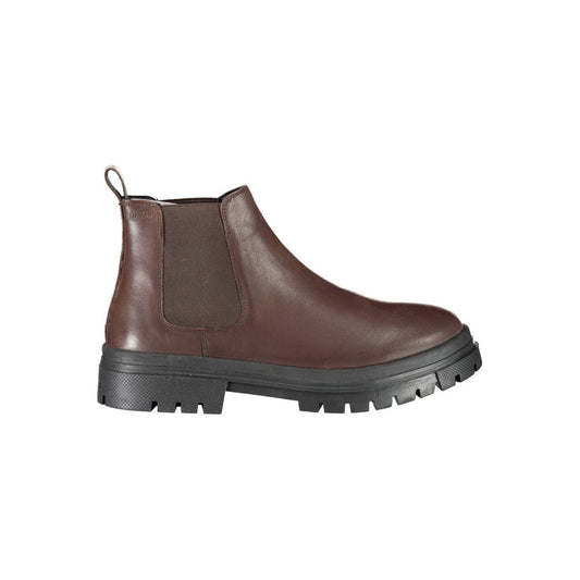 Levi's Brown Polyester Ankle Boot with Side Elastic