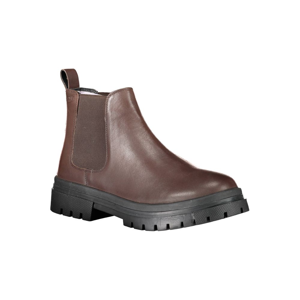 Levi's Brown Polyester Ankle Boot with Side Elastic