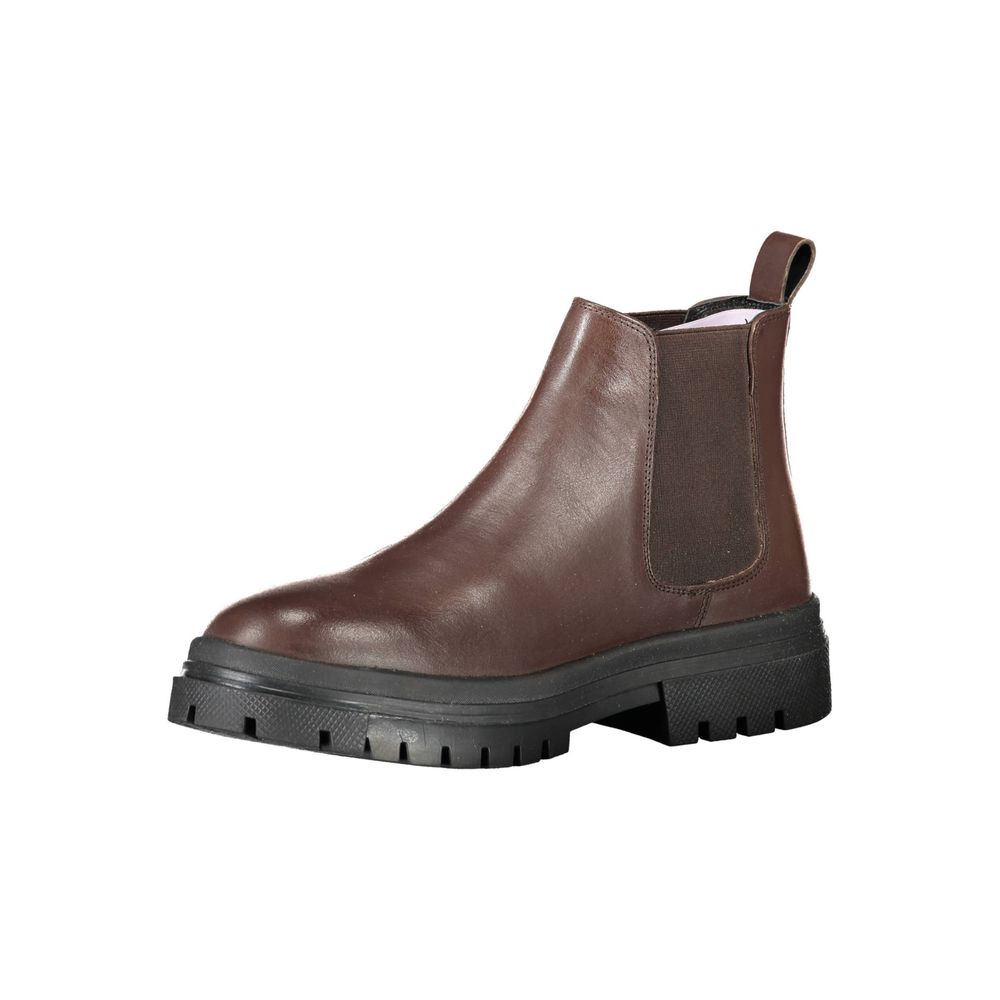 Levi's Brown Polyester Ankle Boot with Side Elastic
