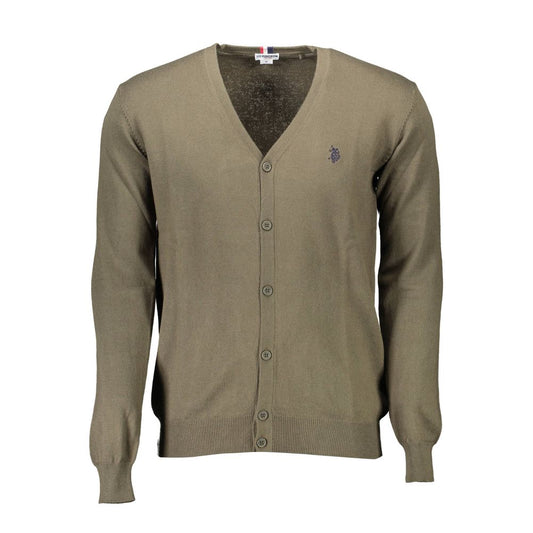 U.S. Polo Assn. Green Cotton V Neck Cardigan
