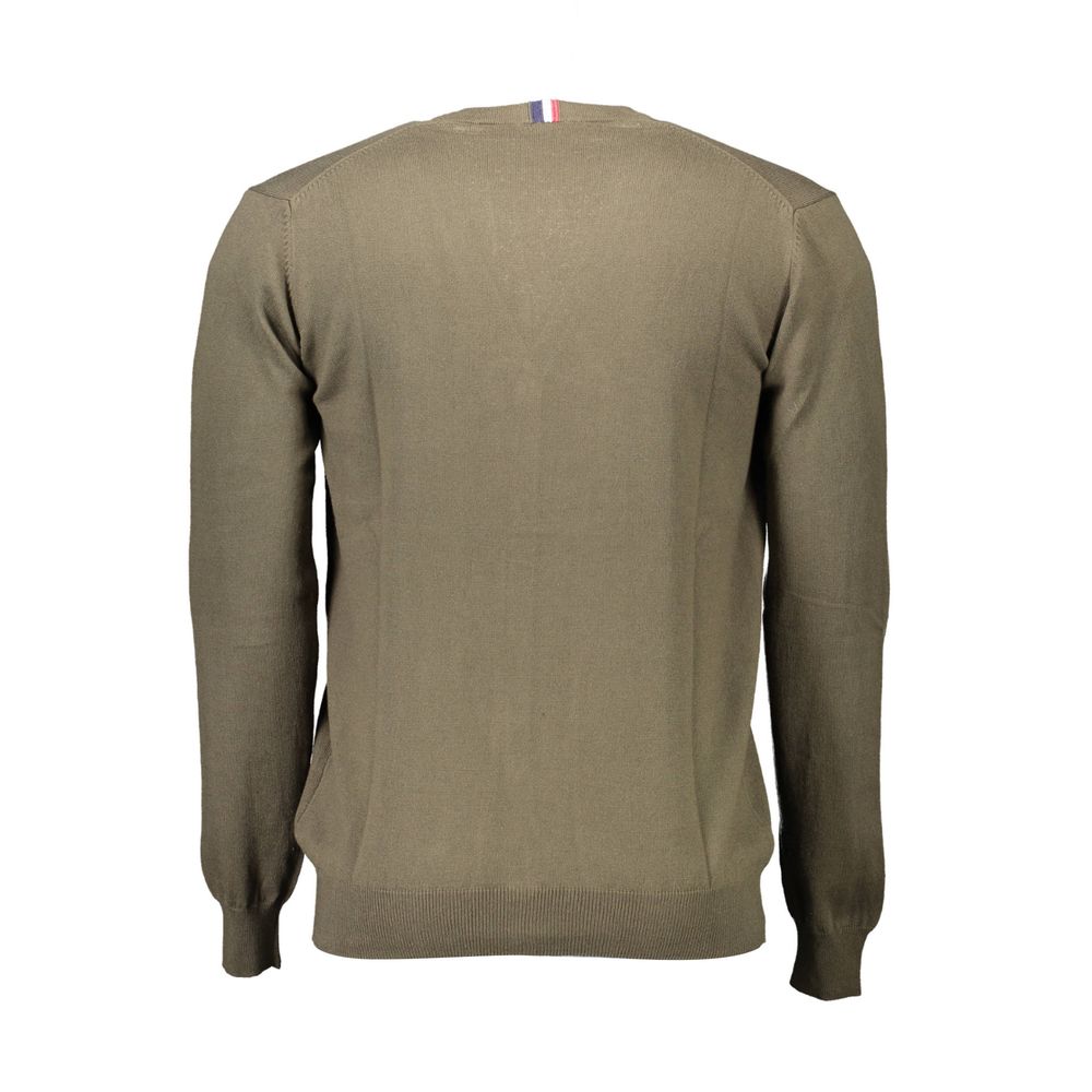 U.S. Polo Assn. Green Cotton V Neck Cardigan