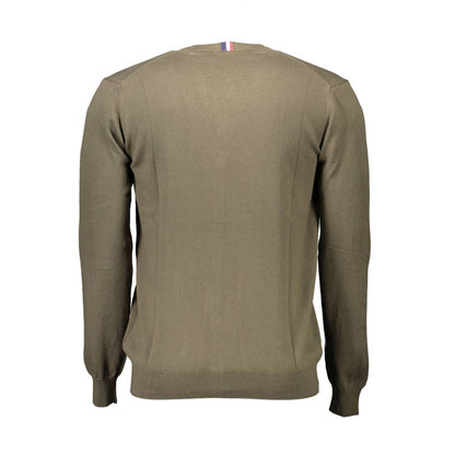 U.S. Polo Assn. Green Cotton V Neck Cardigan