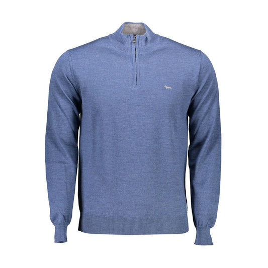Harmont & Blaine Blue Wool Sweater with High Collar