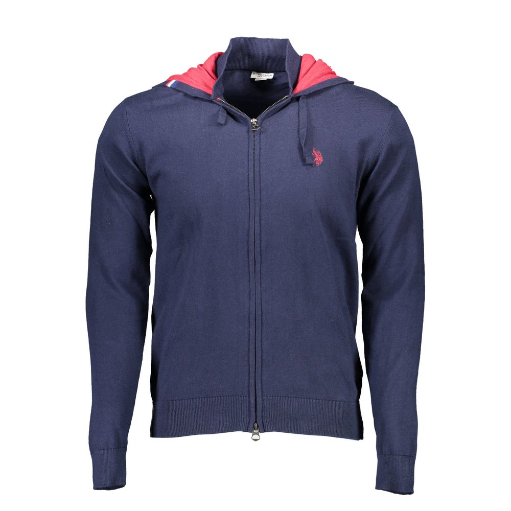 U.S. Polo Assn. Blue Cotton Cardigan with Hood