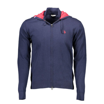U.S. Polo Assn. Blue Cotton Cardigan with Hood